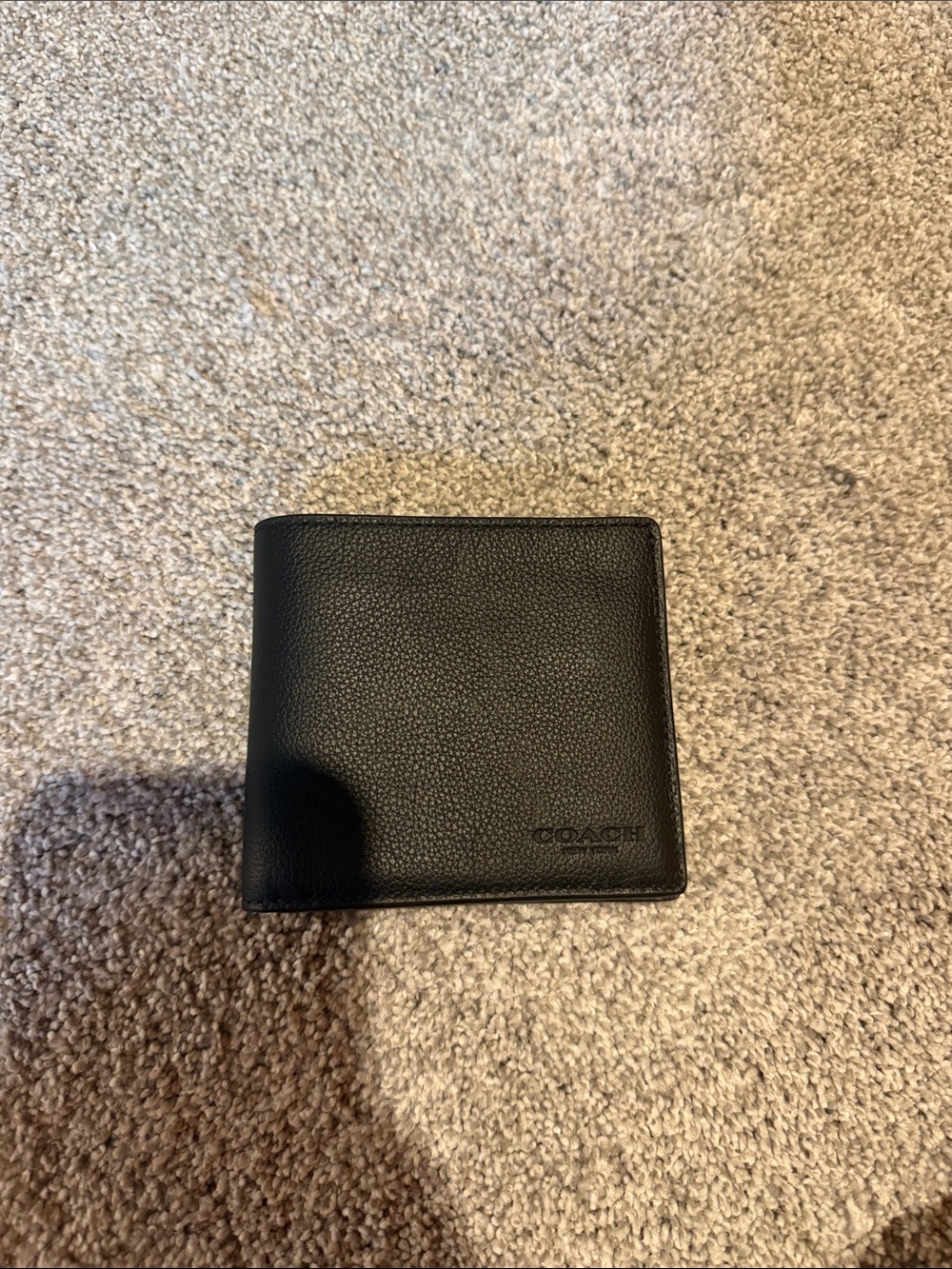 Coach Black Pebbled Leather Bi-Fold Card & Key Wallet